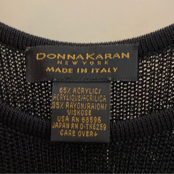 VTG Donna Karan New York Black Knit Cropped Vest Top Size M - Picture 6 of 9